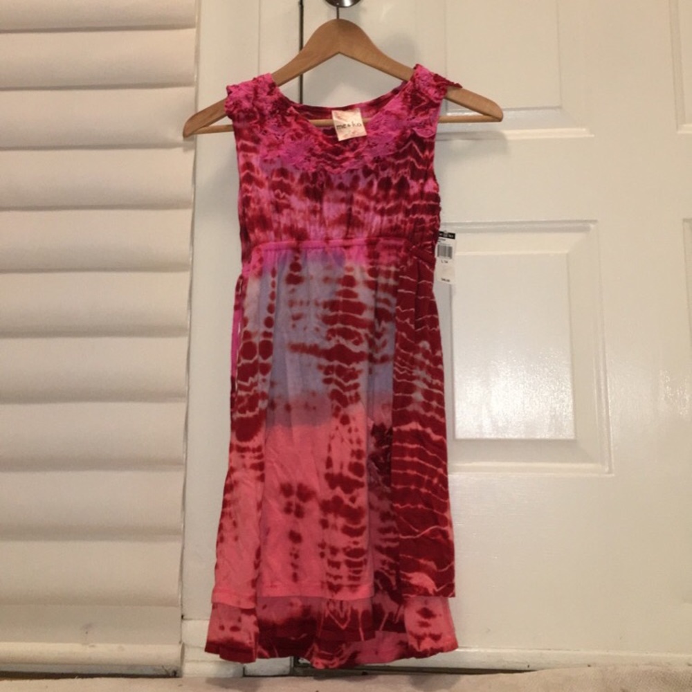 NWT Girls me & ko Tie-dye Sundress w/ Lace Layered Neckline Size 14
